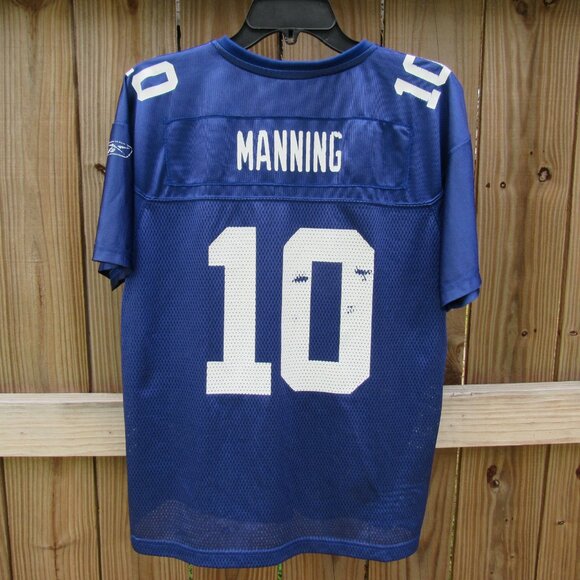 Vintage Reebok on Field Womens NFL NY Eli Manning #10 XL Blue w/ White Jersey - Picture 6 of 16